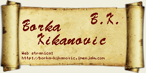 Borka Kikanović vizit kartica